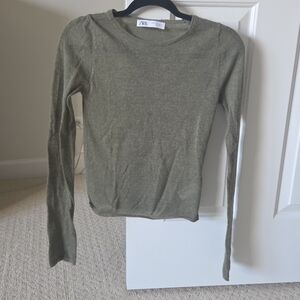 Zara Olive Green Women's Top